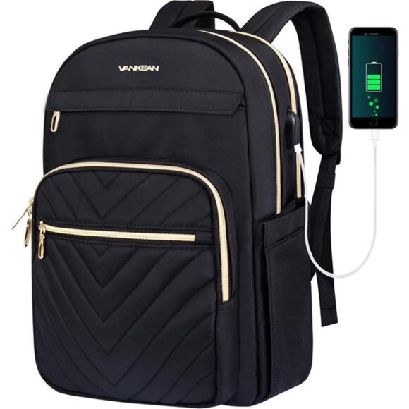 15.6 Inch Laptop Backpack for Women Men Work Bag Fashion with USB Port